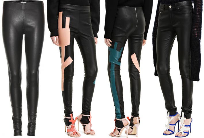Commando - Leggings modellanti in pelle sintetica verde verniciata